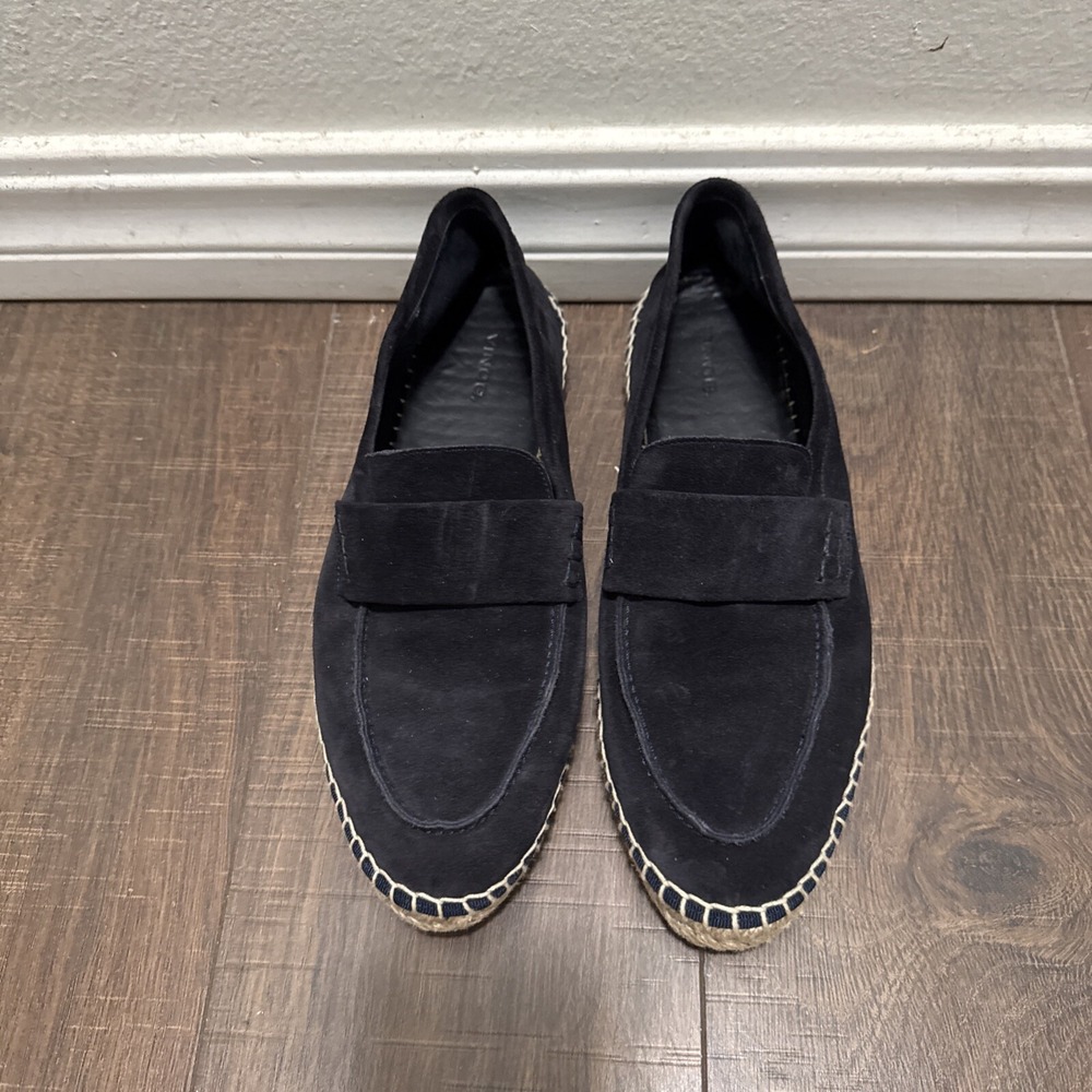 Vince Daria‎ Suede Espadrille Loafer Women's Size 9 Black Wore Once